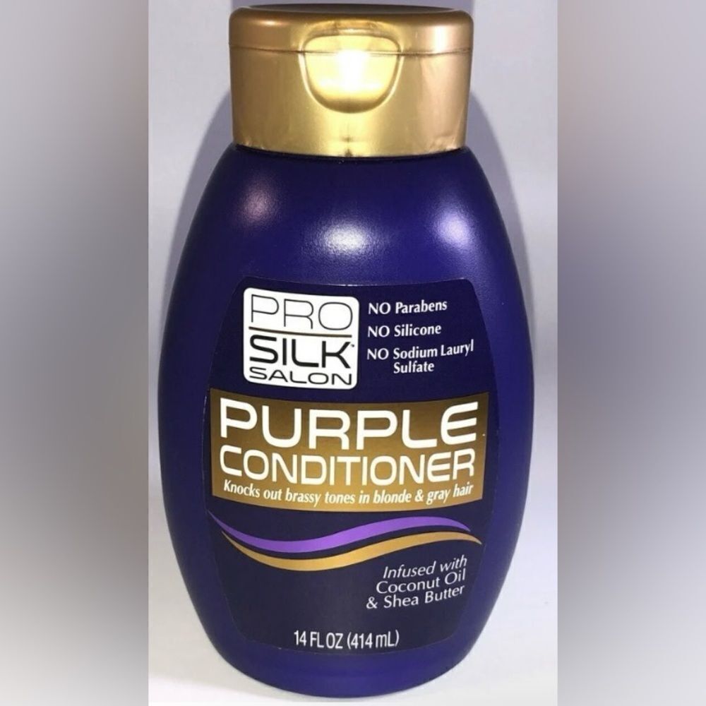 ποΈPro Silk Salon Purple Shampoo &ConditionerβCoconut Oil & Shea Butter 14OZ - Picture 4 of 9